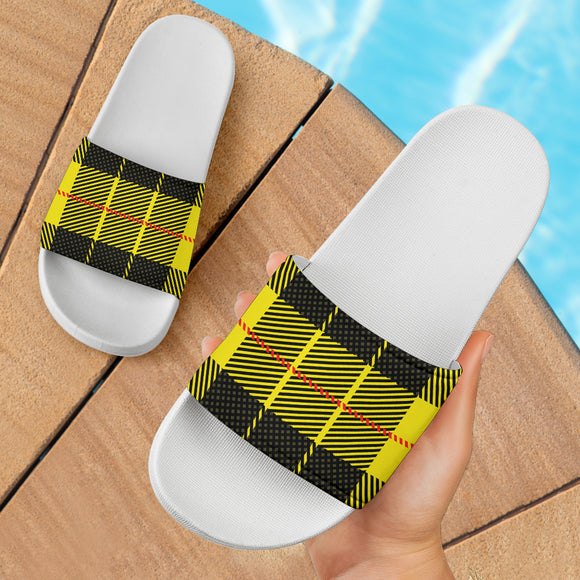Yellow Tartan Passion Slide Sandals