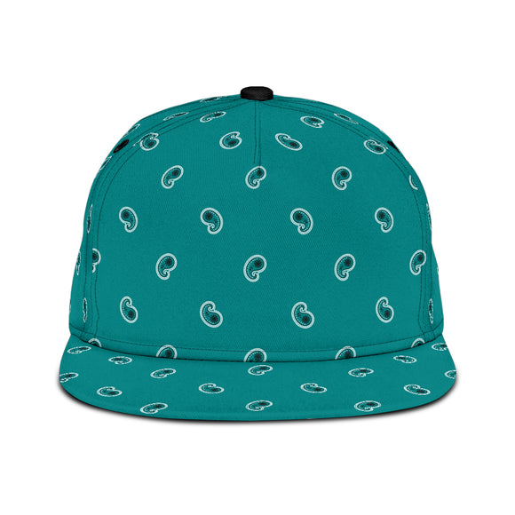 Luxury Light Green Bandana Style Paisley Design Snapback Hat