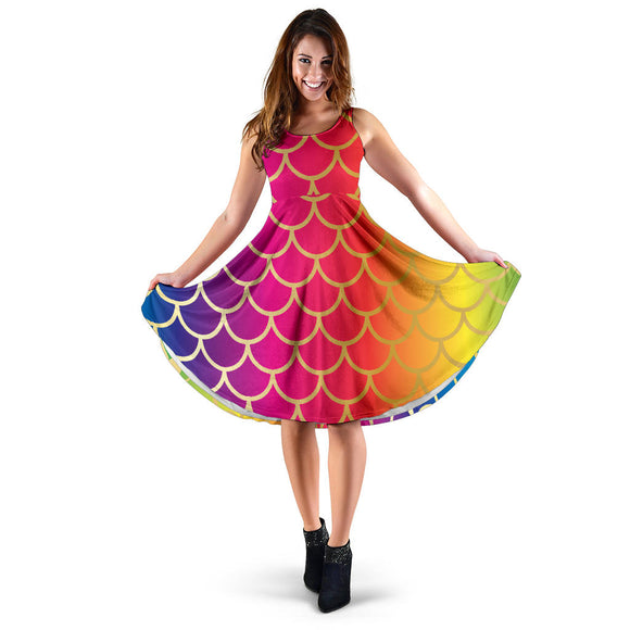 Rainbow Fish Scale Women's Dress