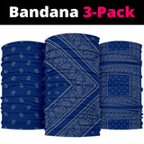 Luxury Blue and Gray Bandana Style Bandana 3-Pack