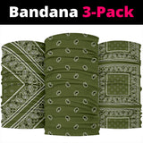 Perfect Army Green Bandana Style Bandana 3-Pack