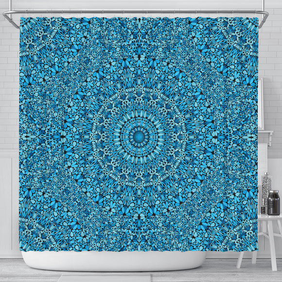 Sky Blue Mandala Shower Curtain