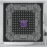 Paisley Design & Bandana Style "Sleeping Alone" - Luxury Black Shower Curtain
