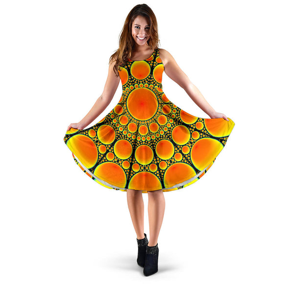 Neon Orange Sun Women's Dress