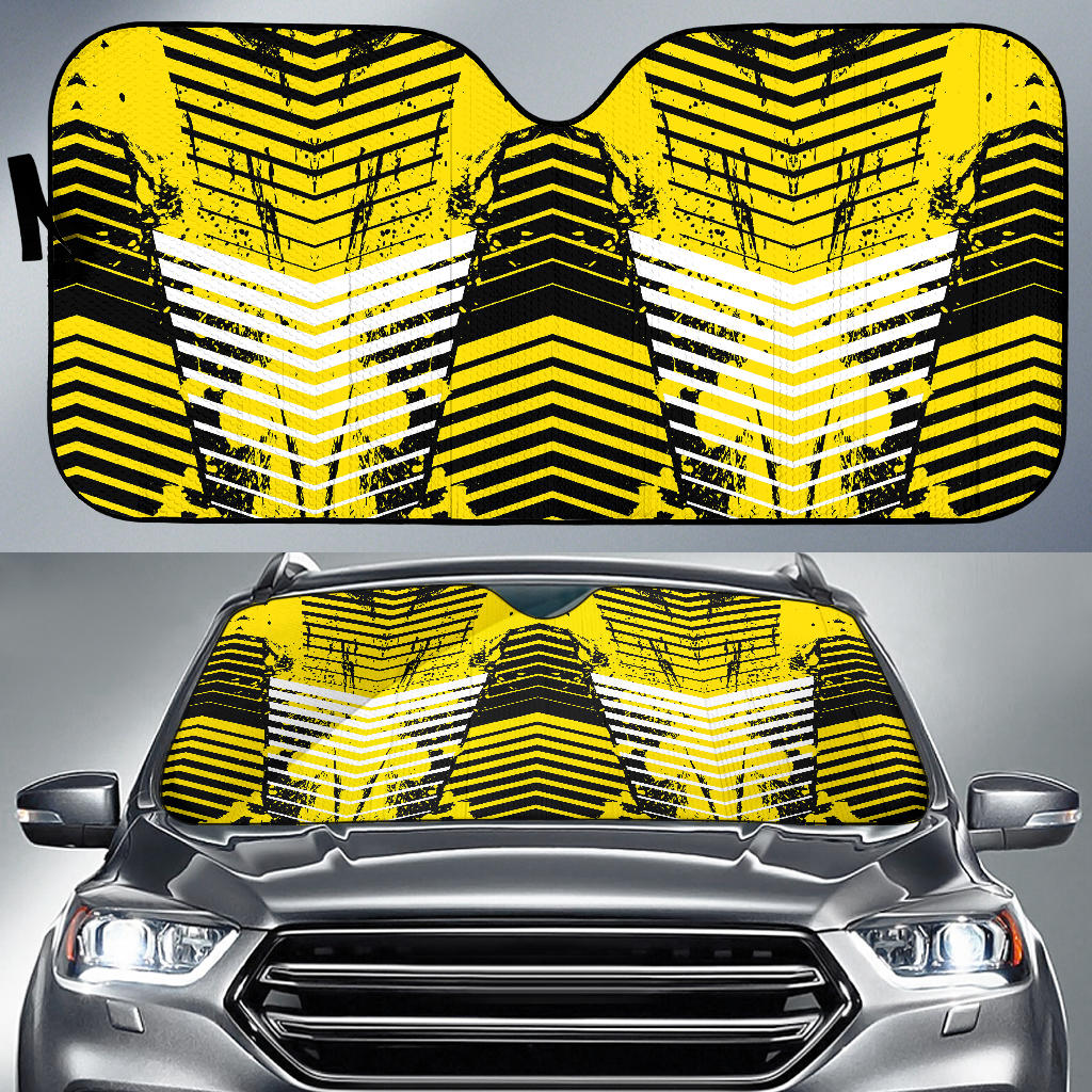 Racing Style Grey & Yellow Stripes Vibes Hooded Blanket