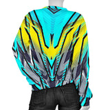 Racing Style Light Blue & Grey Colorful Vibe Women's Sweater