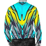 Racing Style Ocean Blue & Yellow & Grey Men's Sweater