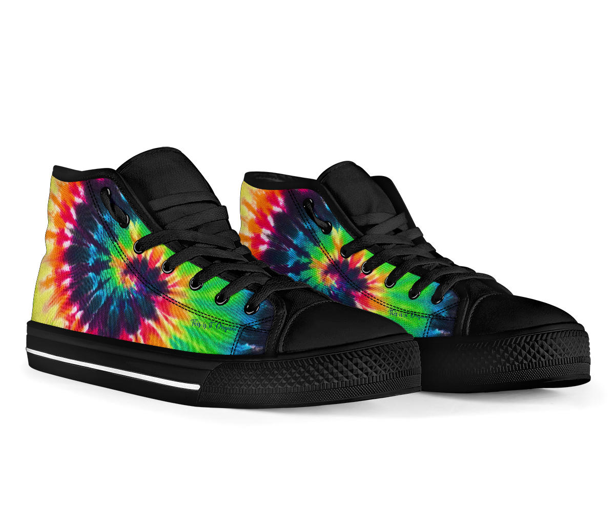 Rainbow Tie Dye Men's High Top Shoes
