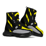 Racing Urban Style Industrial Yellow & Dark Black Vibes Chunky Boots