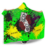 Customised name King & Queen Wild Neon Green Design Hooded Blanket