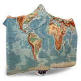 Luxury Special Old school World Map Design Hooded Blanket