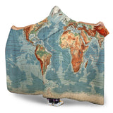 Luxury Special Old school World Map Design Hooded Blanket