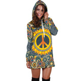 Peace Mandala Women's Hoodie Dress