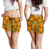 Neon Orange Sun Women's Shorts