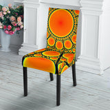 Neon Orange Sun Dining Chair Slip Cover