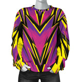 Racing Style Purple & Yellow & Black Women's Sweater