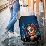 Turquoise Skull Luggage Cover