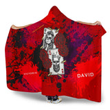 Customised name King & Queen Wild Red Design Hooded Blanket
