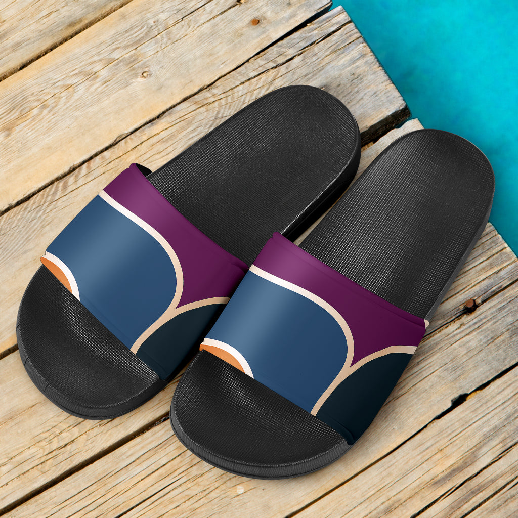 multicolor slide sandals