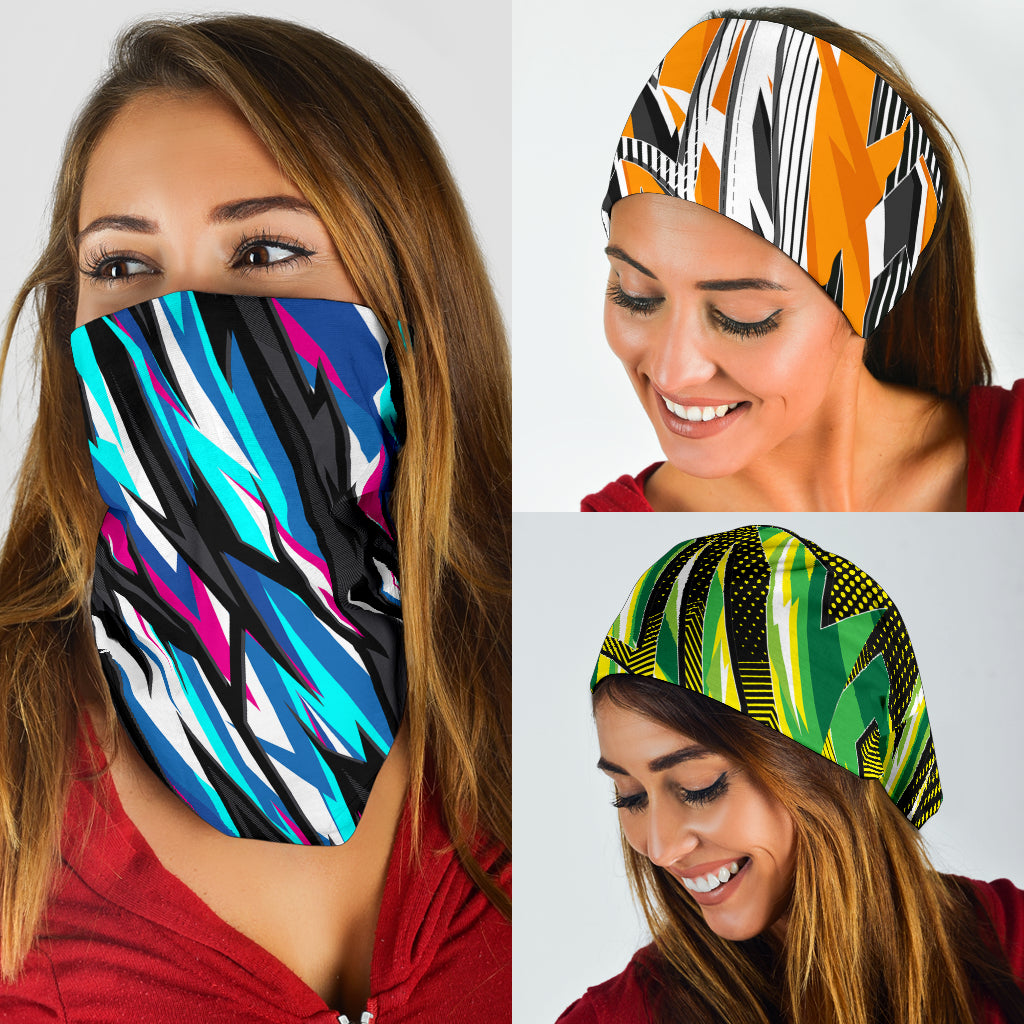 Racing Hexagon Style Colorful Vibes Bandana 3-Pack