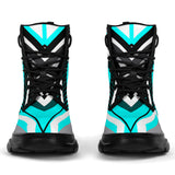 Racing Style Ice Blue & White Chunky Boots