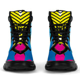 Racing Funky Style Pink & Light Blue Colorful Vibes Chunky Boots