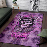 Famous Rock Zombie Star X Colorful Super Pink x Violet Spiral Tie Dye Design Area Rug