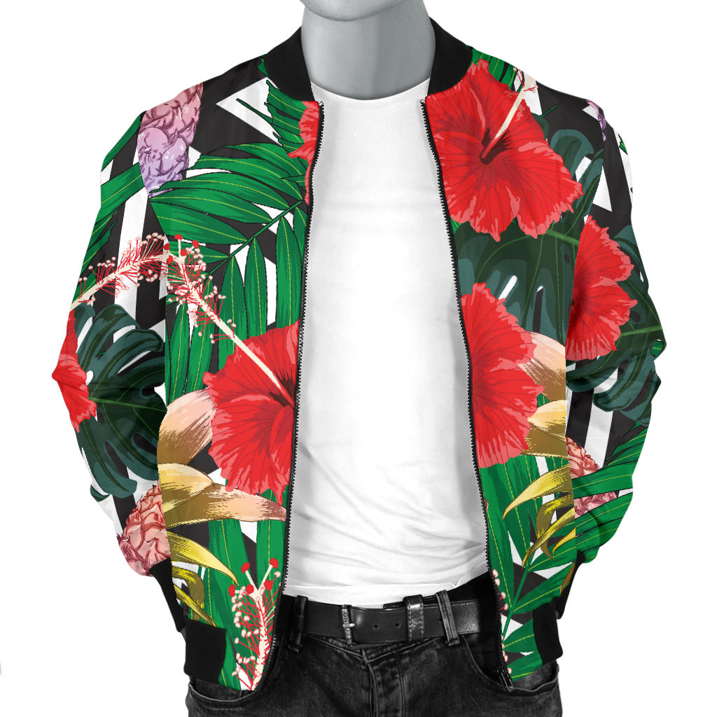 Hawaiian Neon Pineapple Print Men's Bomber Jacket