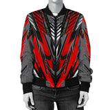 Racing Style Wild Red & Grey Colorful Vibe Women's Bomber Jacket