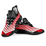 Racing Style Red & White Stripes Vibes Mesh Knit Sneakers