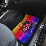 Famous Rock Zombie Star X Colorful Rainbow Vibes ChessBoard Design Front Car Mats (Set of 2)