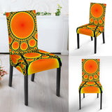 Neon Orange Sun Dining Chair Slip Cover