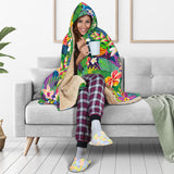 Luxury Special Tropical Flower Design Hooded Blanket