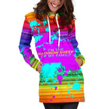 Rainbow Luxury Design Women's Hoodie Dress - Long Sweatshirt - Rainbow sheep of my family