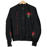Women's bomber jacket perfect Neon Rose design & Detox toxic people