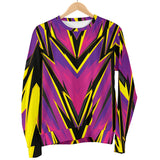 Racing Style Purple & Yellow & Black Women's Sweater