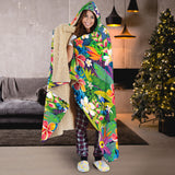 Luxury Special Tropical Flower Design Hooded Blanket