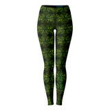 Army Camouflage Design With Dark Green Shibori Tie Dye Vibes Pattern Leggings