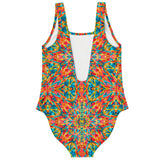 Psychedelic Colorful Retro Mandala Design Luxury Swimsuit