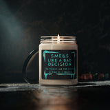 Bad Decision with Turquoise Marble Design Scented Soy Candle, 9oz