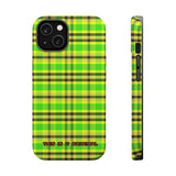 Vibrant Neon Green and Yellow on Perfect Tartan MagSafe Tough Cases
