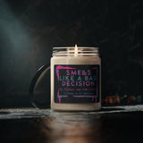 Bad Decision in Neon Pink Tartan Design Scented Soy Candle, 9oz