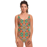 Psychedelic Colorful Retro Mandala Design Luxury Swimsuit