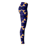 Geometric Luxury Golden Pattern with Dark Blue Snake Skin Design Leggings