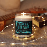 Bad Decision with Turquoise Marble Design Scented Soy Candle, 9oz