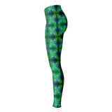 Army Camouflage Design With Green and Light Blue Shibori Tie Dye Vibes Pattern Leggings