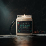 Bad Decision in Light Blue Tartan Design Scented Soy Candle, 9oz