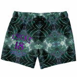 Light Emerald Green Marble Exclusive Design on Swim Trunks for Men's