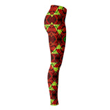 Geometric Luxury Neon Pattern with Perfect Dark Red Snake Skin Design Leggings