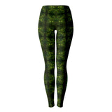 Army Camouflage Design With Dark Green Shibori Tie Dye Vibes Pattern Leggings